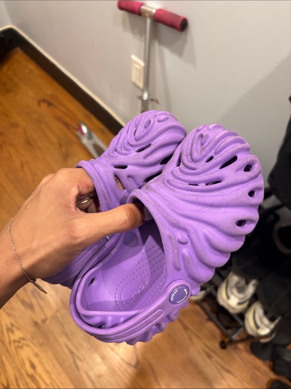CROCS Kids Sculpted Purple Foam Clogs